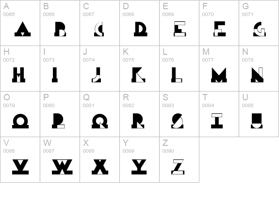 Modern Art NF uppercase A-Z preview