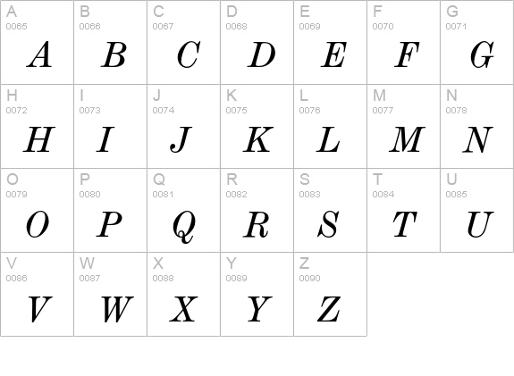 Modern BQ Extended Italic uppercase A-Z preview