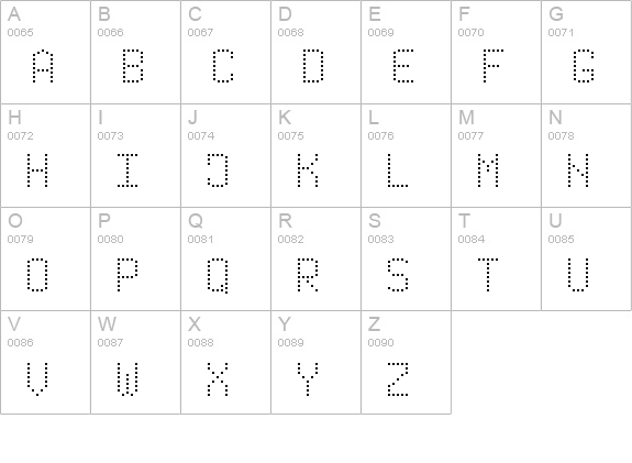 Modern Dot Digital-7 uppercase A-Z preview
