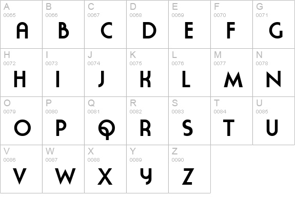 moderna uppercase A-Z preview