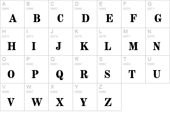 ModernExtendedEF-Bold uppercase A-Z preview