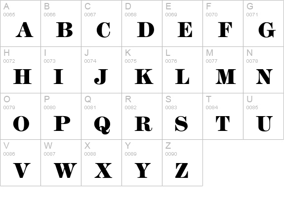 ModernHeavy uppercase A-Z preview