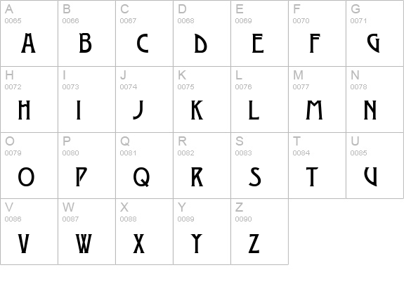 Modernist One uppercase A-Z preview
