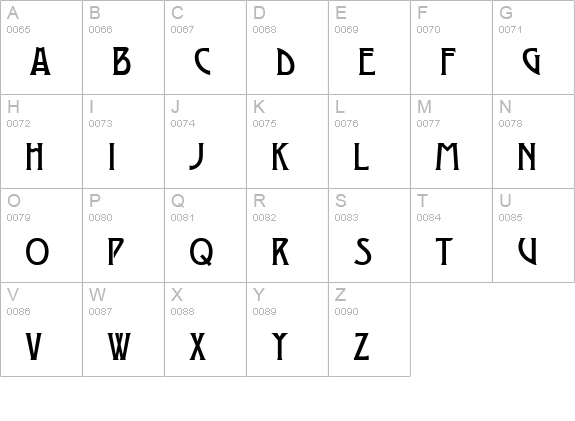 Modernist Three uppercase A-Z preview