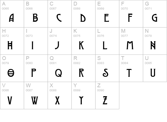 Modernist Two uppercase A-Z preview