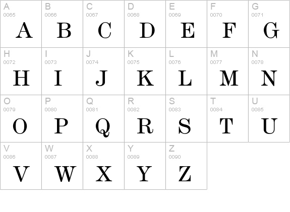 ModernLight uppercase A-Z preview