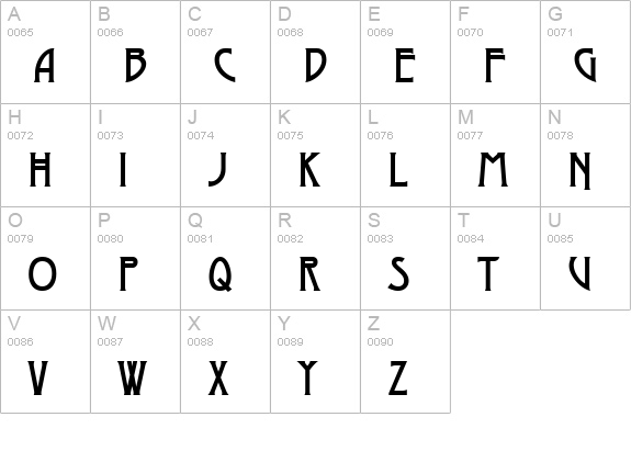 Moderno One uppercase A-Z preview