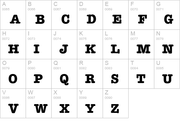 ModernTypewriter-Bold uppercase A-Z preview
