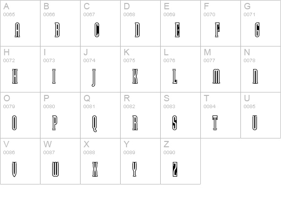 ModulaOutlinedSmallCaps uppercase A-Z preview