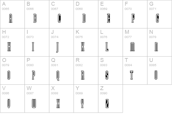 ModulaOutlinedSmallCaps Regular uppercase A-Z preview