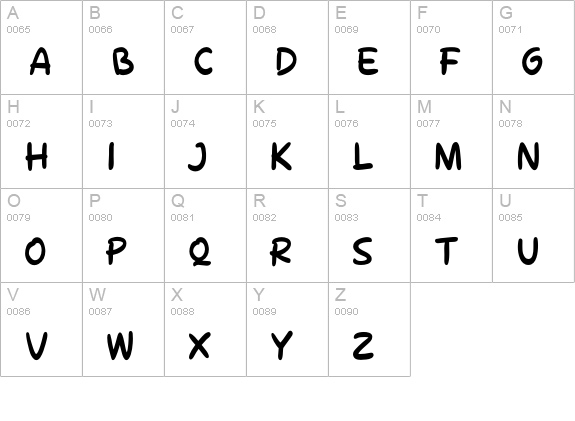 Molly Jack Font uppercase A-Z preview