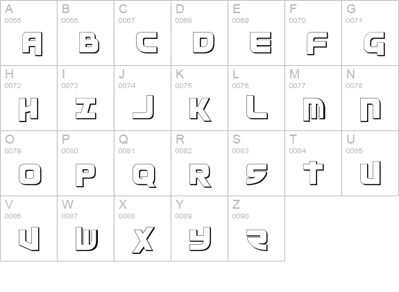 Moltors Outline uppercase A-Z preview