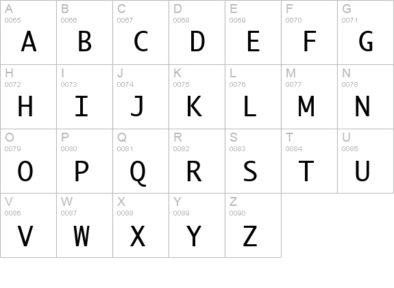 Monaco uppercase A-Z preview