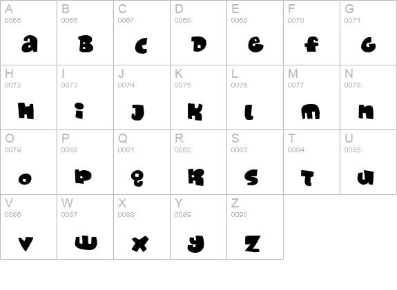 Monafont uppercase A-Z preview