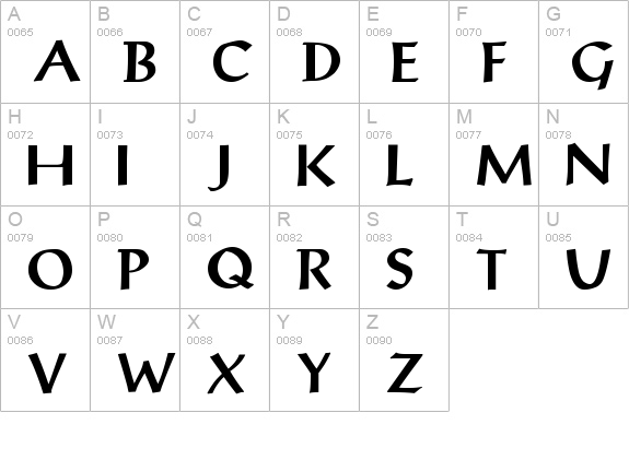 Monclova uppercase A-Z preview