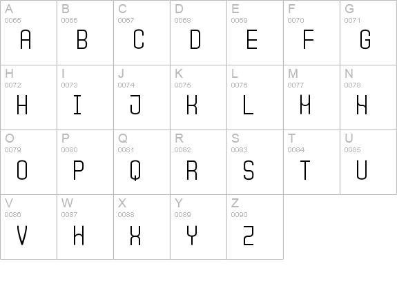 Monday (sRB) uppercase A-Z preview