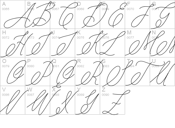Monday Line uppercase A-Z preview