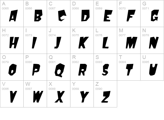 Mondo Oblique uppercase A-Z preview