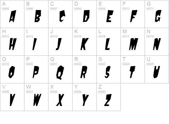 MondoCondensed Oblique uppercase A-Z preview