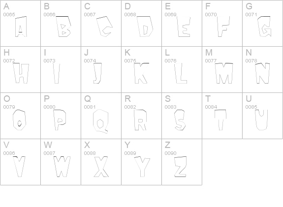 MondoOutline uppercase A-Z preview
