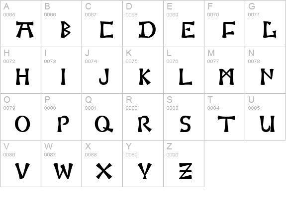 Moneta uppercase A-Z preview