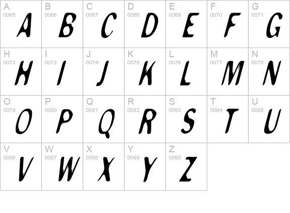 MonkeyCaughtStealing-ElongOblique uppercase A-Z preview