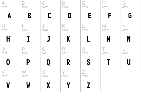 Monofonto uppercase A-Z preview
