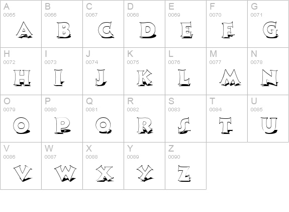 MonophonShadow uppercase A-Z preview