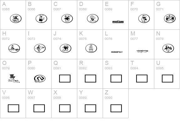 Monopolybats uppercase A-Z preview