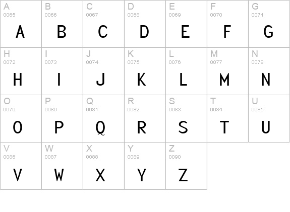Monotony Regular uppercase A-Z preview