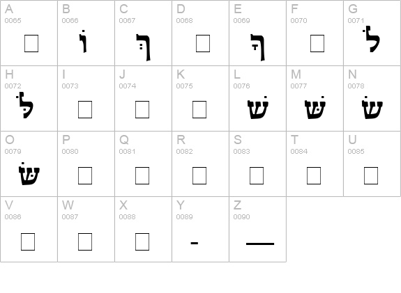 Monotype Hadassah Bold uppercase A-Z preview