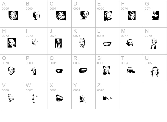 Monroe Dingbats uppercase A-Z preview