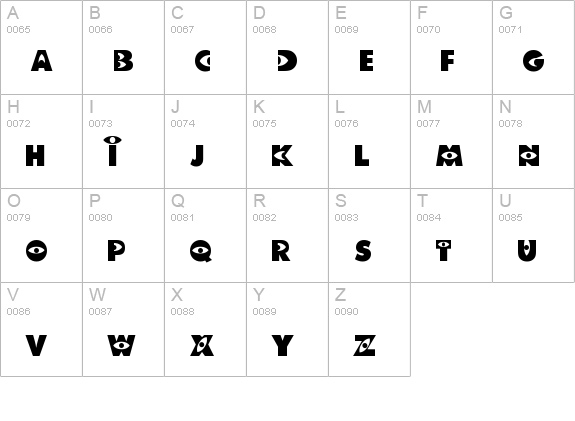 Monster AG uppercase A-Z preview