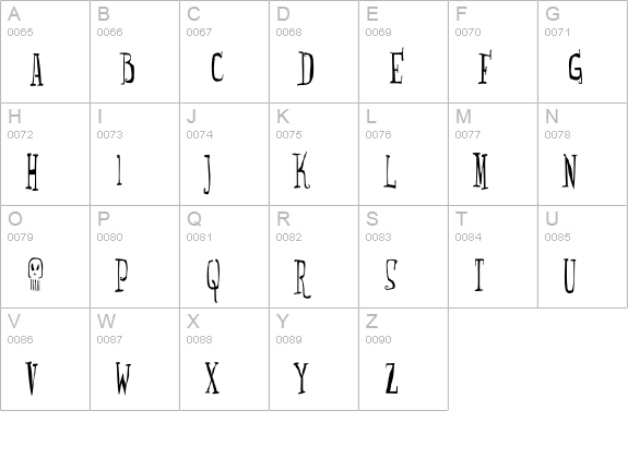 Monsterfreak uppercase A-Z preview