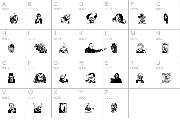 MonsterParty uppercase A-Z preview