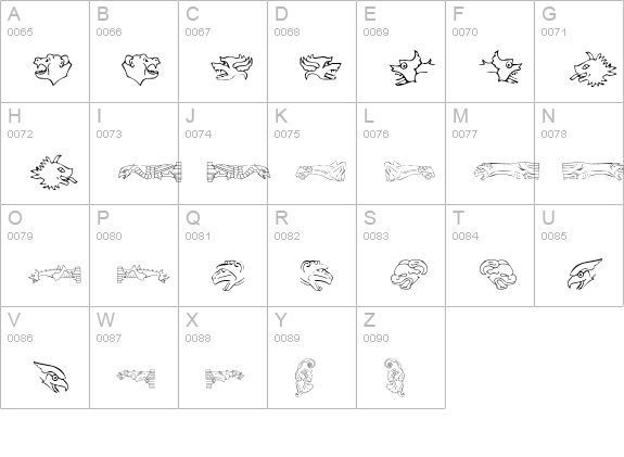 Monsters of Stone uppercase A-Z preview