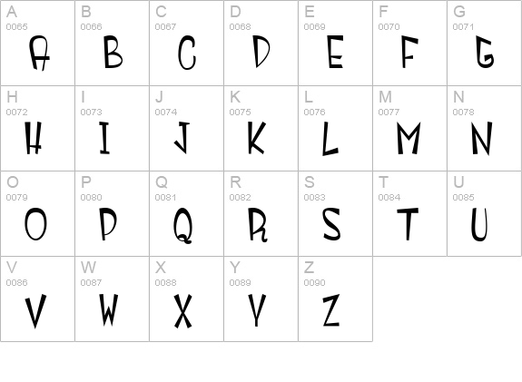 Monstroula Roman uppercase A-Z preview