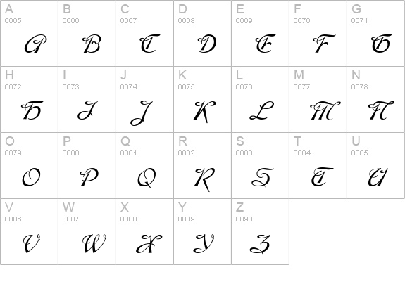 Montague uppercase A-Z preview