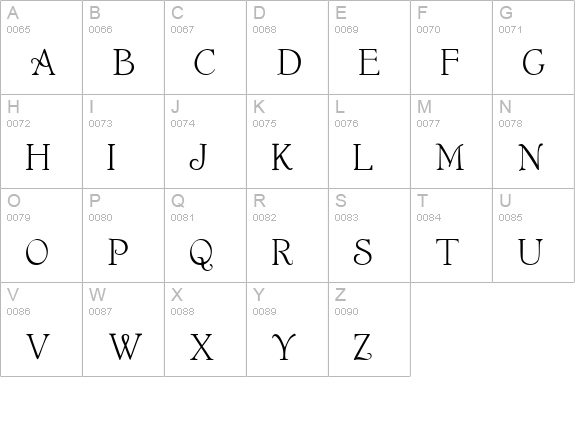 Montaigne uppercase A-Z preview