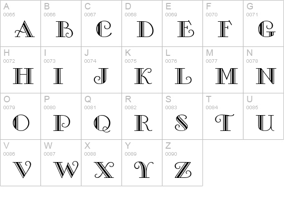 Monte-Carlo uppercase A-Z preview
