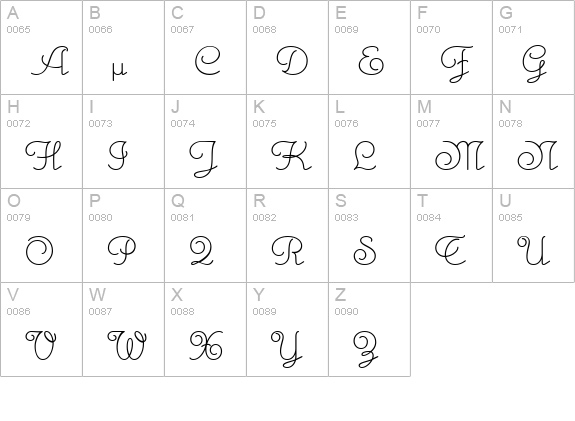 MonteCarloScriptNF Medium uppercase A-Z preview