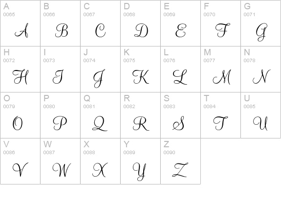 Monterey uppercase A-Z preview
