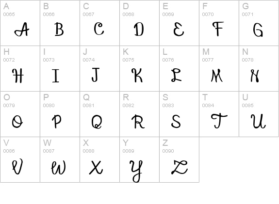 Montezema uppercase A-Z preview