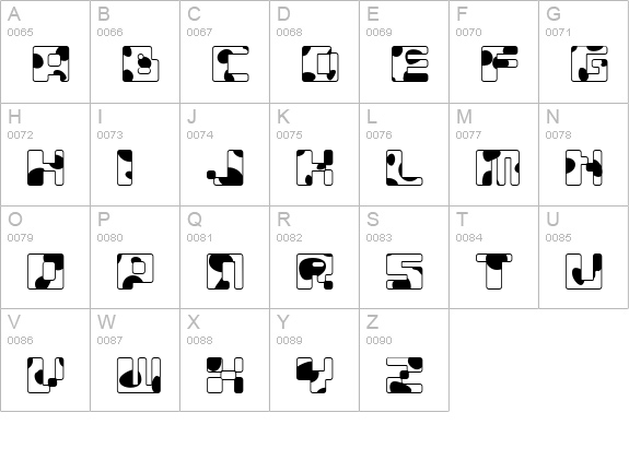 MOOGIRL ALP uppercase A-Z preview