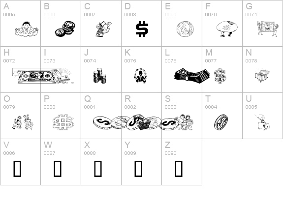 Moolah uppercase A-Z preview