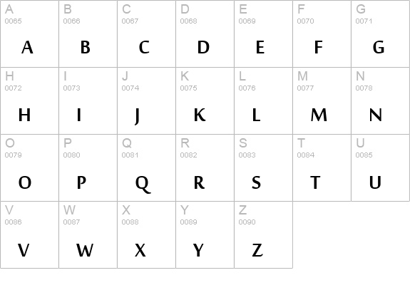 MoolBoran uppercase A-Z preview