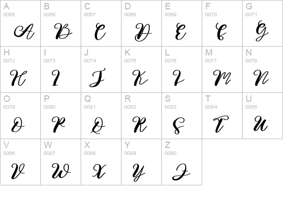 Moom uppercase A-Z preview