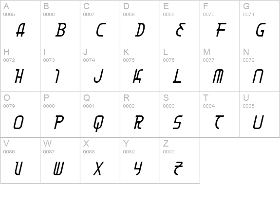 Moon Dart Italic uppercase A-Z preview