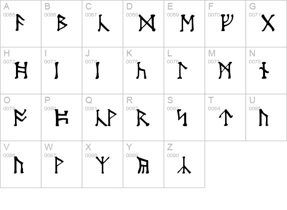 Moon Runes uppercase A-Z preview