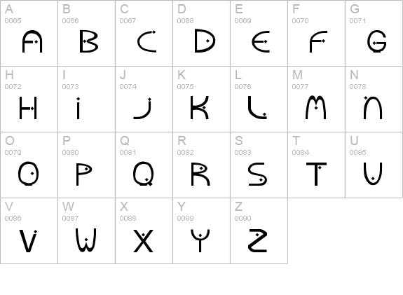 MoonBow uppercase A-Z preview